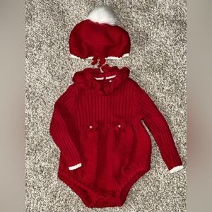 Shabby Chic Red Knit Kids Matching Set